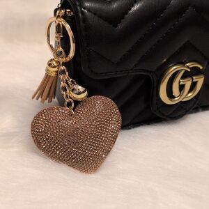 Gold Heart Shaped Purse Charm/Keychain